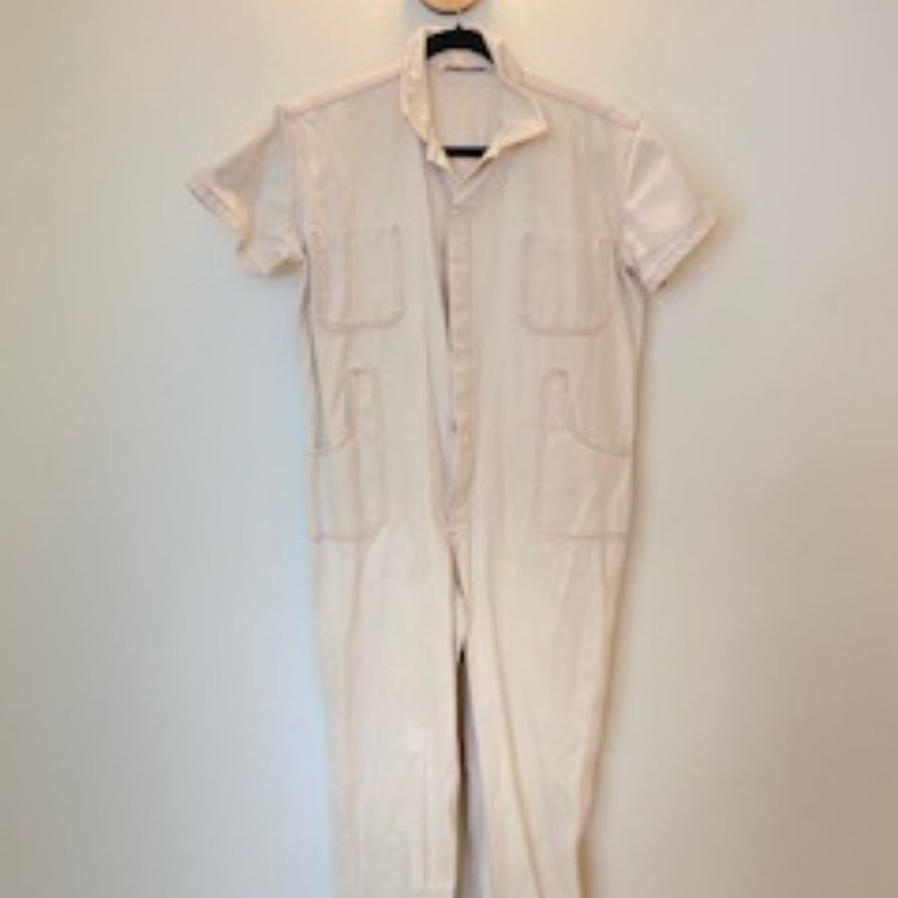 Caron Callahan Cream Canvas Jumpsuit